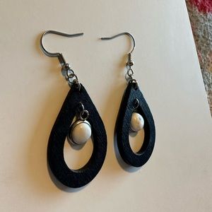 Wooden Dangly Earrings
